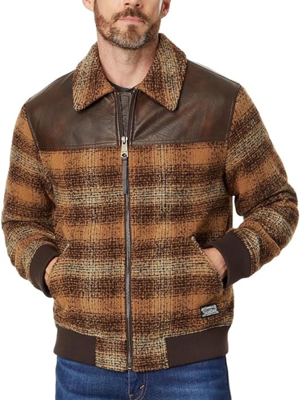 Levi's - Mixed Media Western Plaid Bomber Jacket - Men’s Large